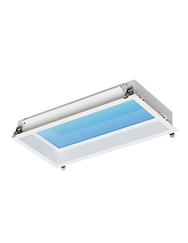 Plafón cielo azul LED empotrable BLUE SKY 60x30, 35W 4200K 29750Lm, simula claraboya, blanco