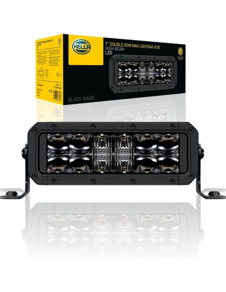 Barre LED pour autoroute 7" ECE 30 24,8 cm 2 100 lm 12/24 V 1FJ 358 196-451 double rangée 5 700 K Black Magic Hella