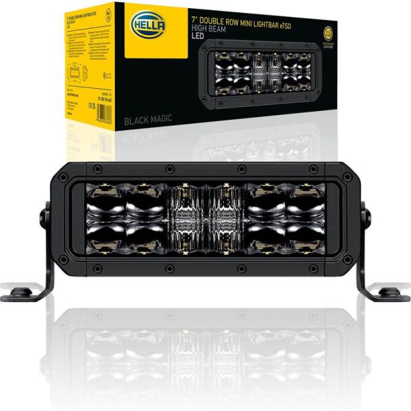 Barra LED de carretera 7" ECE 30 24,8Cm 2,100Lm 12/24V 1FJ 358 196-451 Doble Fila 5.700K Black Magic Hella