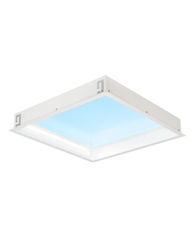 Luminária de teto embutida LED Blue Sky 60x60, 60W 4500K 4000Lm, simula claraboia, branca