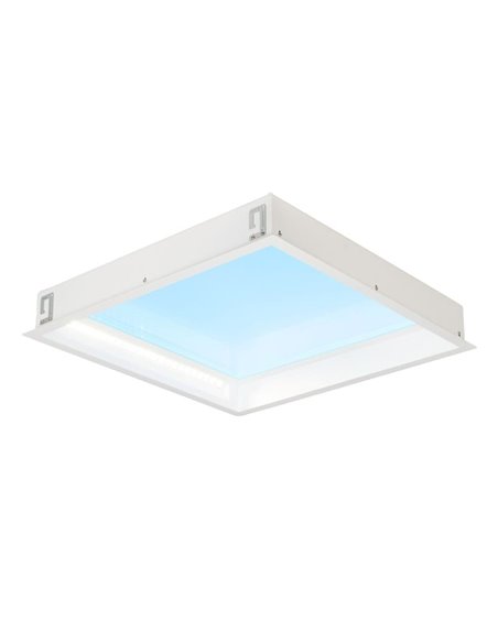 Luminária de teto embutida LED Blue Sky 60x60, 60W 4500K 4000Lm, simula claraboia, branca
