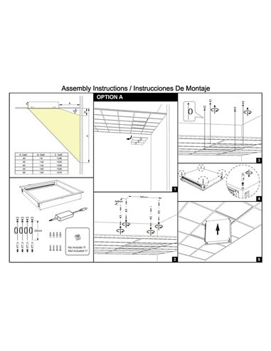 Plafonnier encastré LED Blue Sky 60x60, 60W 4500K 4000Lm, simulant une lucarne, blanc