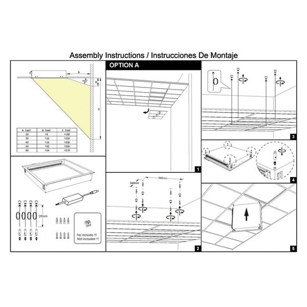 Plafón cielo azul LED empotrable BLUE SKY 60x60, 60W 4500K 4000Lm, simula claraboya, blanco