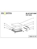 Plafón cielo azul LED empotrable BLUE SKY 60x60, 60W 4500K 4000Lm, simula claraboya, blanco