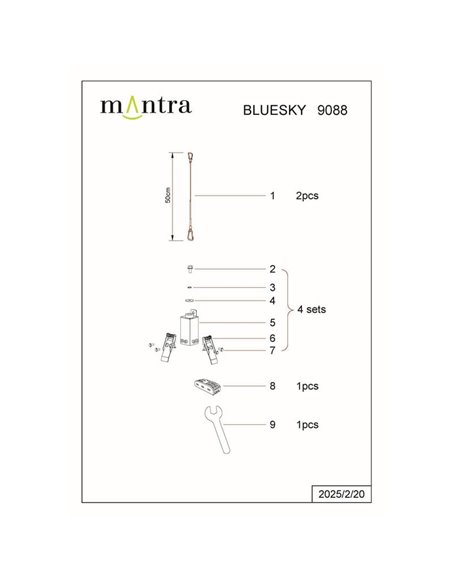 Accessoires d'encastrement pour plafonnier BLUE SKY 60x60