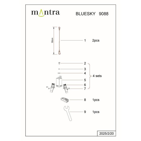Acessórios de montagem embutida para luminária de teto BLUE SKY 60x60