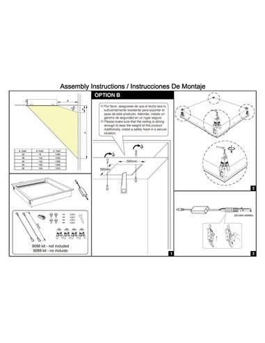 Accessoires d'encastrement pour plafonnier BLUE SKY 60x60
