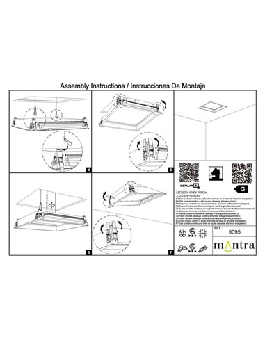 Accesorios montaje empotrado plafón cielo azul BLUE SKY 60x60