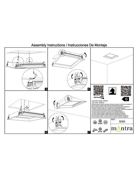 Accesorios montaje empotrado plafón cielo azul BLUE SKY 60x60
