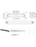 Medidas Barra LED Off-Road HELLA Black Magic Tough 20" 6000Lm 12/24V IP69K | Slim | Montaje Exterior 1GJ 358 197-301