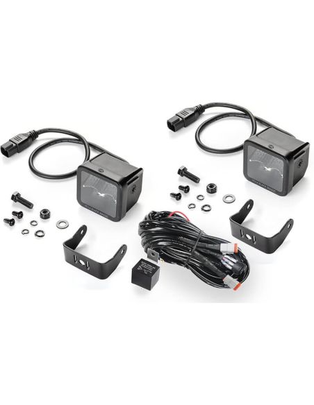 Phare LED HELLA Black Magic Cube 2,7" 12/24 V 1 400 lm – Kit de 2 phares avec connecteur DEUTSCH