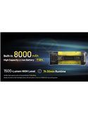 Linterna LED táctica EDC37 8000Lm OLED USB-C IP54 420m alcance con LUMIN SHIELD™