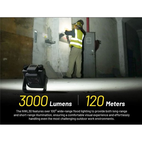NITECORE NWL30 3000Lm Luz de trabalho LED portátil recarregável com luz vermelha e repelente de mosquitos IP66