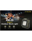 NITECORE NWL30 3000Lm Luz de trabalho LED portátil recarregável com luz vermelha e repelente de mosquitos IP66
