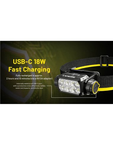 Lampe frontale LED rechargeable NITECORE HC75 UHE 3000 lm, lumière rouge et blanche IP68