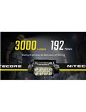 Linterna frontal LED NITECORE HC75 UHE 3000Lm recargable, luz roja y blanca IP68