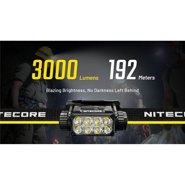 Linterna frontal LED NITECORE HC75 UHE 3000Lm recargable, luz roja y blanca IP68