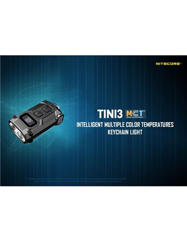 Lanterna de chaveiro LED TINI 3 preta de 600 lm com tela OLED e carregamento USB-C compacto