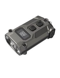 Mini linterna LED Nitecore TINI 3 600 lúmenes recargable con USB-C y pantalla digital OLED Gris