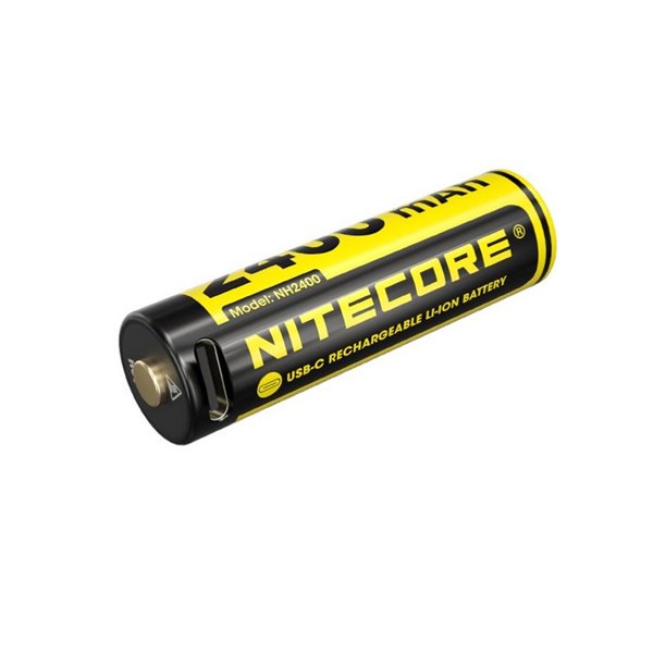 Pack de 4 piles AA rechargeables USB-C NITECORE NH2400 1,5 V 2400 mAh avec étui