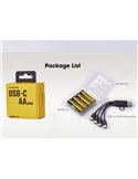 Pack 4 Pilas AA recargables NITECORE NH2400 1.5V 2400mAh USB-C con estuche