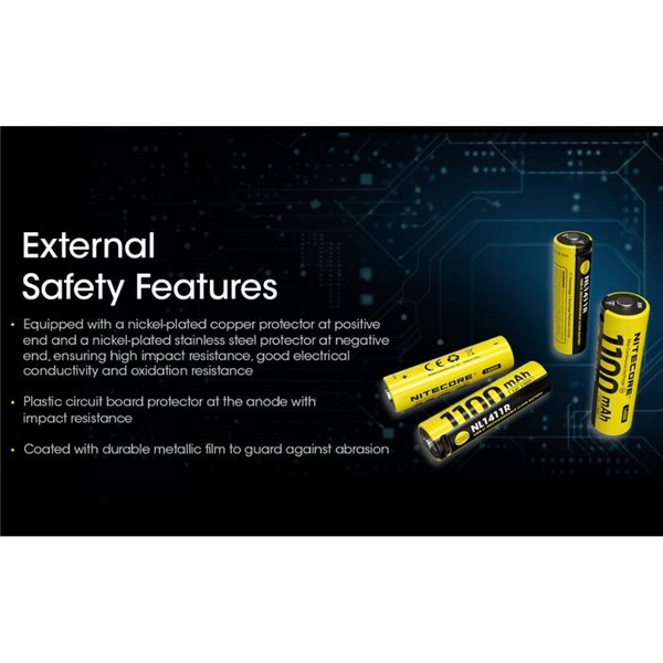 Batterie rechargeable NITECORE NL1411R 14500 1100 mAh USB-C 3,6 V