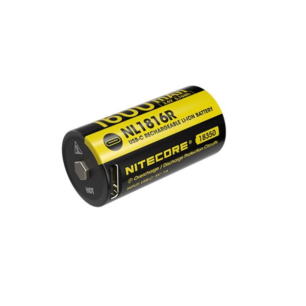 Batterie NITECORE NL1816R 18350 1600 mAh USB-C
