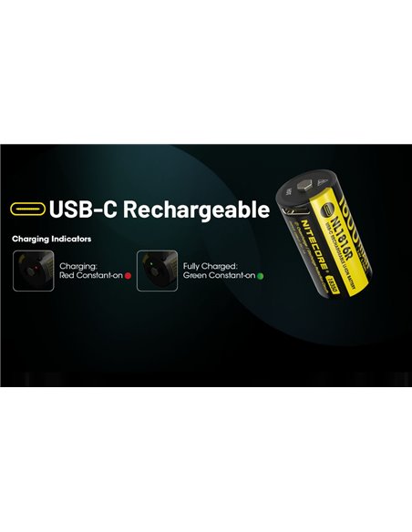 Batería NITECORE NL1816R 18350 1600mAh USB-C