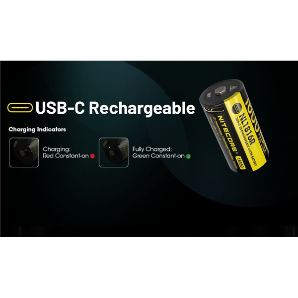 Batería NITECORE NL1816R 18350 1600mAh USB-C