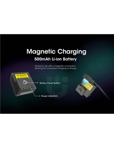 Batería NITECORE PLB500 500mAh USB-C magnética