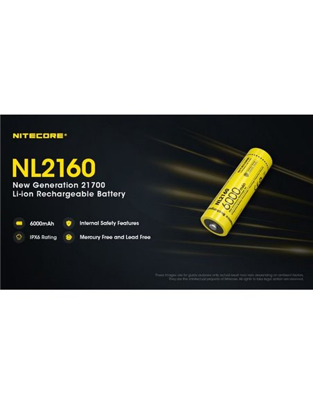Batería NITECORE NL2160 21700 6000mAh 3.6V