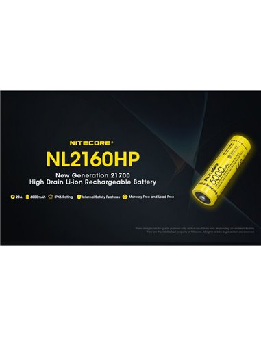 Batería NITECORE NL2160HP 21700 6000mAh 20A