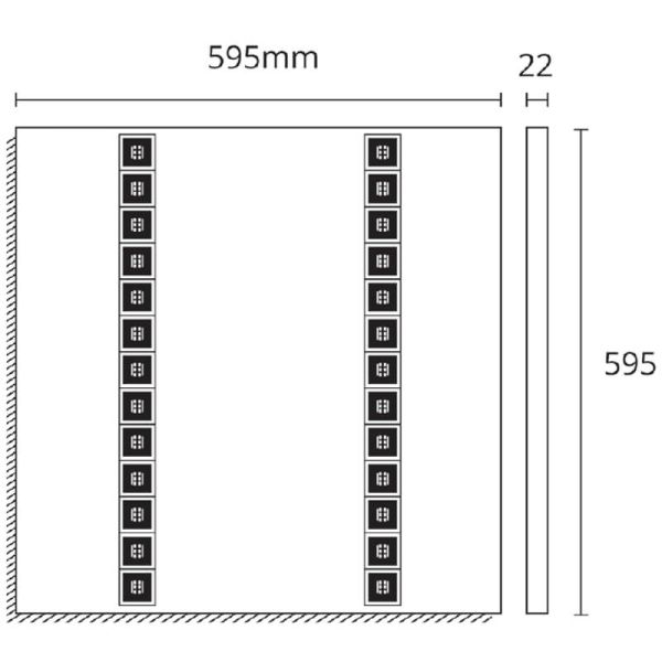 Dimensiones Panel LED BASIK PRO Triwhite 24W/36W con Selector de Color y Alta Homogeneidad 60X60 Microleds