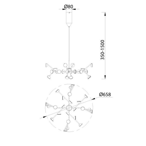 Candeeiro suspenso LED 72W ADN Branco fosca