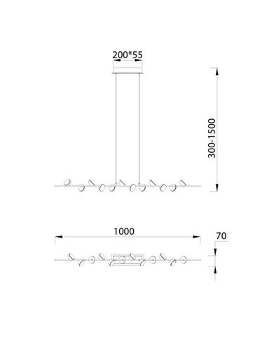Candeeiro suspenso LED 36W ADN Branco fosca