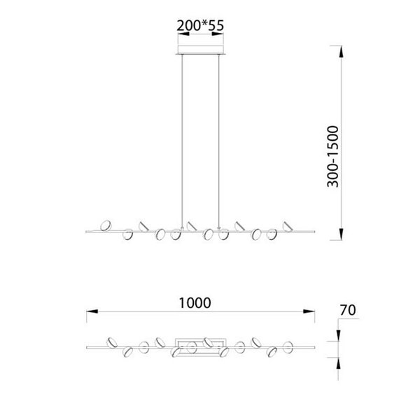 Lampe suspendue Led 36W ADN Blanc Mat