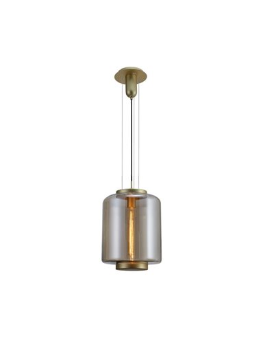 Lampe suspendue cylindrique en bronze série Jarras 1XE27