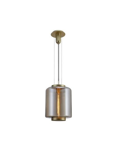 Lampe suspendue cylindrique en bronze série Jarras 1XE27