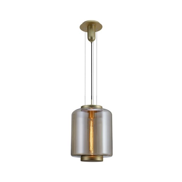 Lampe suspendue cylindrique en bronze série Jarras 1XE27