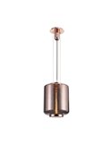 Lampe suspendue cylindrique en cuivre série Jarras 1XE27