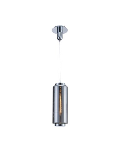 Lampe suspendue Allongée Chrome Graphite série Jarras 1XE27