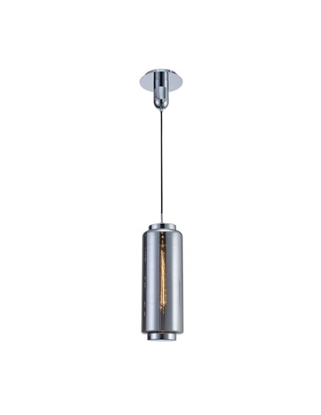 Lampe suspendue Allongée Chrome Graphite série Jarras 1XE27