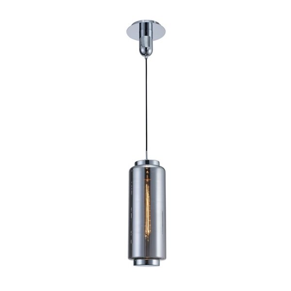 Lampe suspendue Allongée Chrome Graphite série Jarras 1XE27