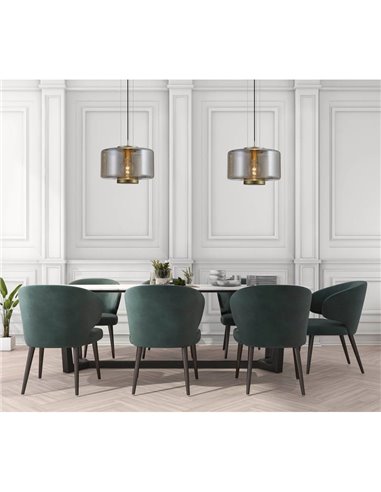 Lampe de plafond Vintage en Bronze et Verre Cruches Large 1XE27