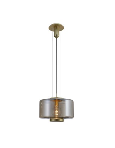 Candeeiro de Teto Bronze e Cristal Vintage Jarras Grande 1XE27