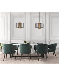 Lampe de plafond Chrome et Verre Jarras Grande1XE27 2