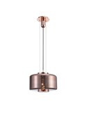 Lámpara  de Techo Cobre y Cristal Jarras Grande1XE27