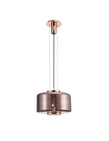 Lámpara  de Techo Cobre y Cristal Jarras Grande1XE27