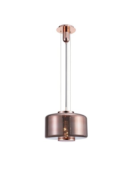 Lámpara  de Techo Cobre y Cristal Jarras Grande1XE27