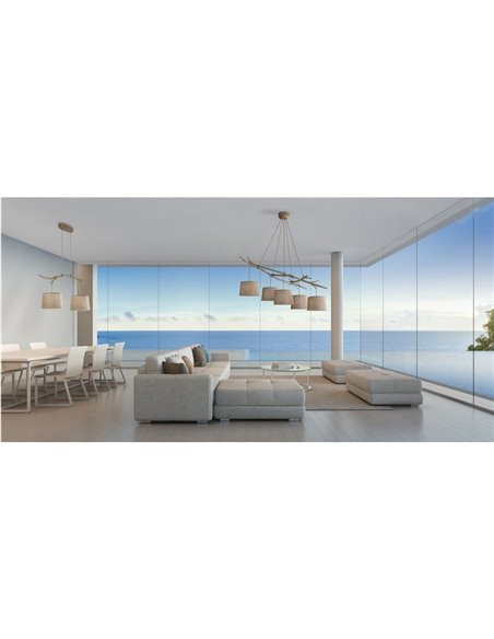 Lampe suspendue au plafond rustique Série Sabina 5L